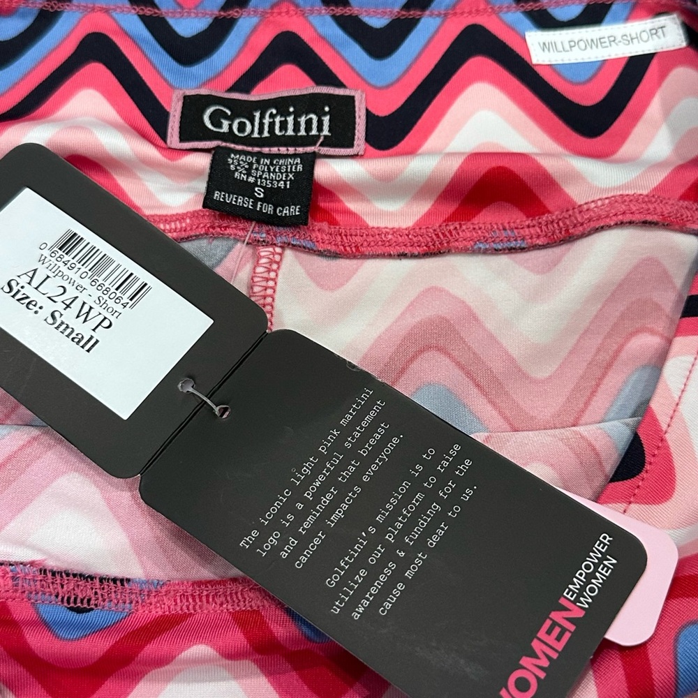 NWT Golftini Willpower Pink Red Blue Zig Zag 16.5” Golf Skort Women’s 4 - Picture 4 of 7